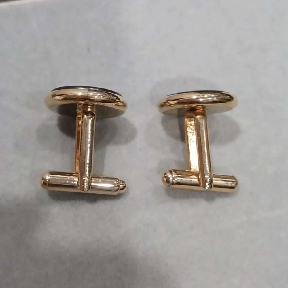 Elegant Gold and Gray Men's Cufflinks